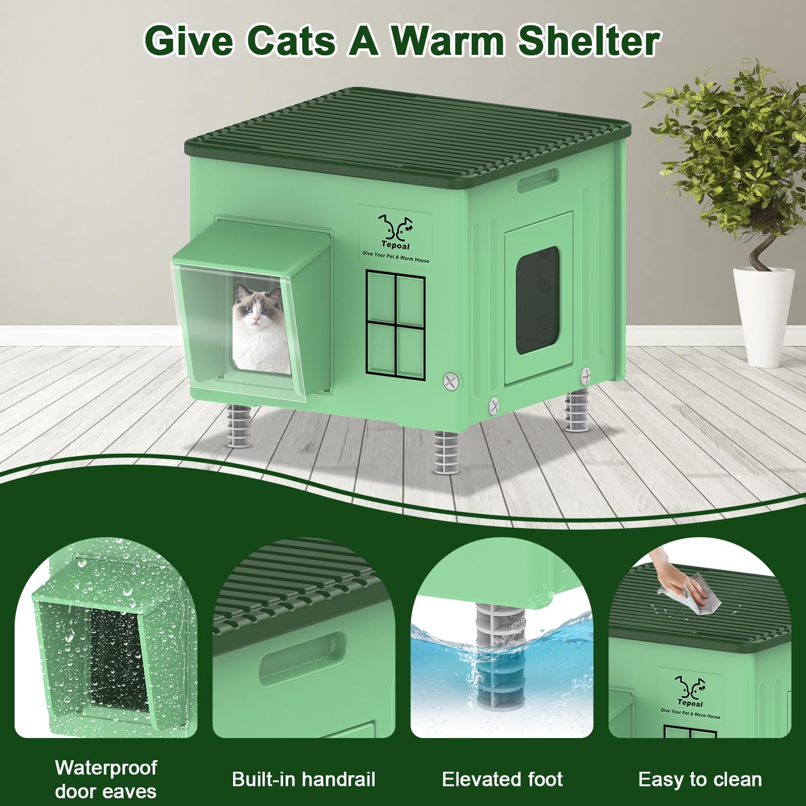 Lxheir Tepoal 17.7 x 17 x 17.5 inch size fits 1-2 cats.