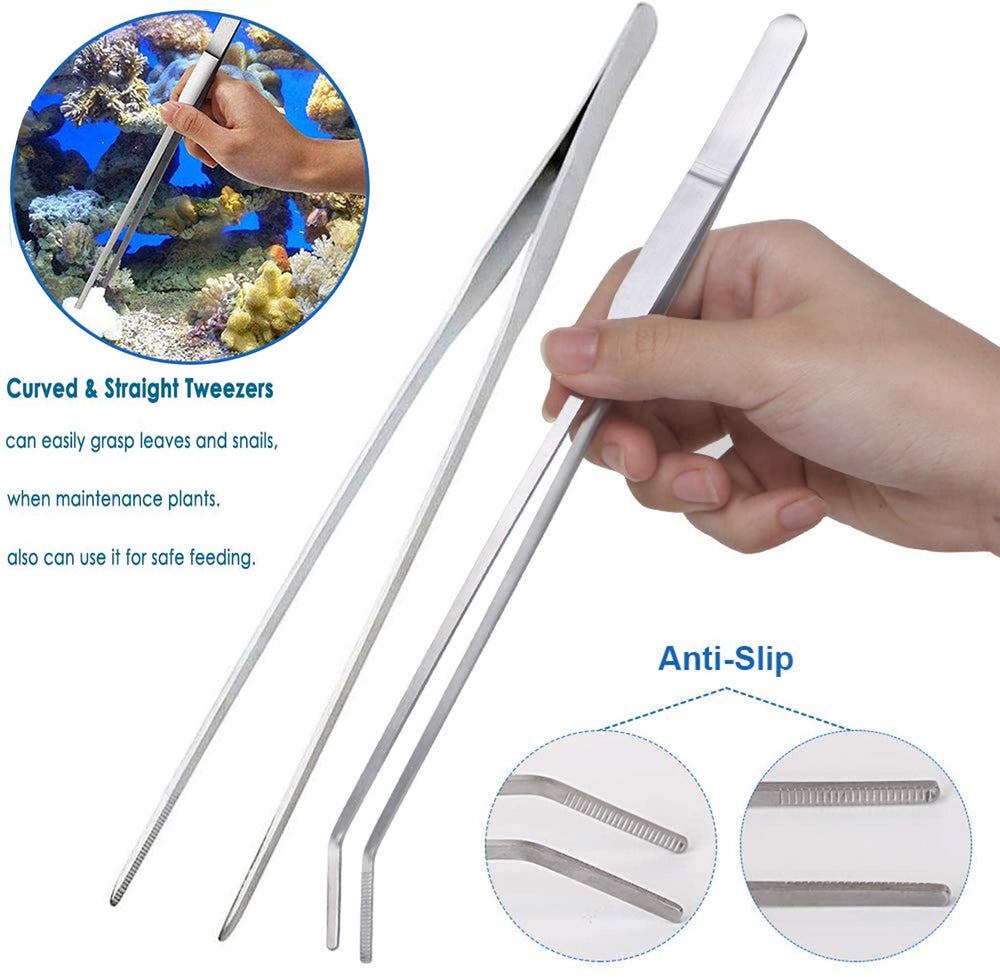 Lxiyu Curved Aquarium Tweezer enables easy trimming around decorations