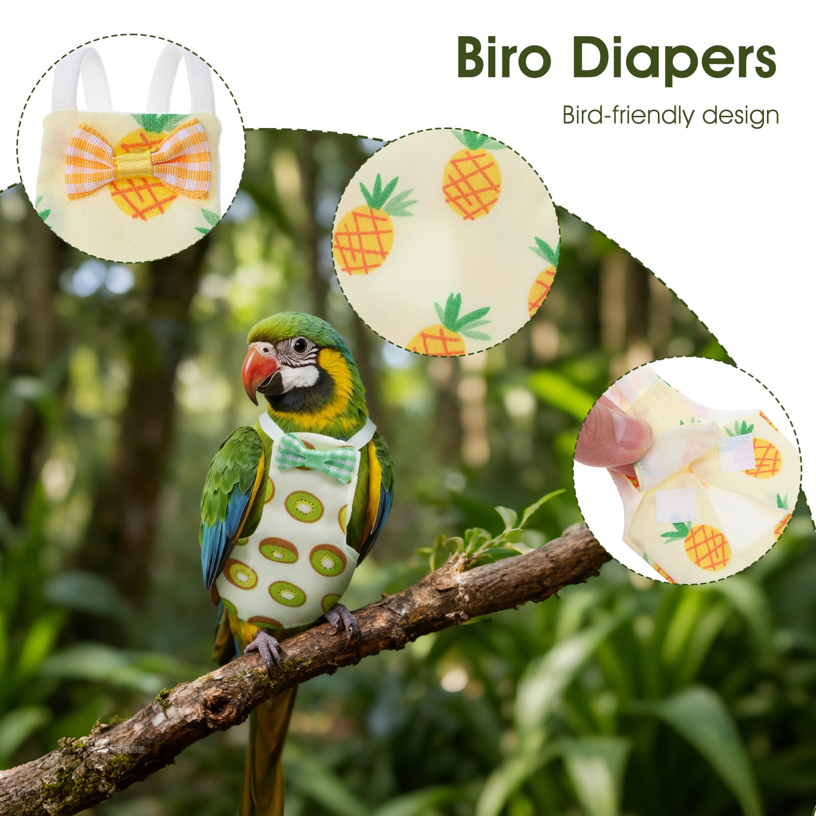 LXUEJIE Bird Diaper Bow design offers secure fit for small to medium birds