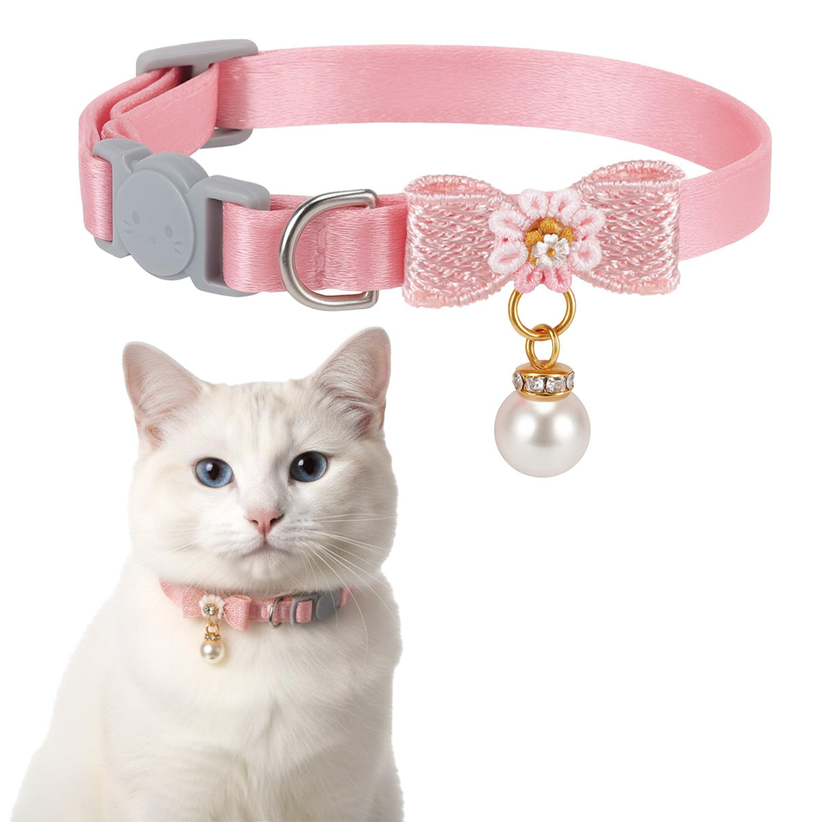 LXUEJIE pink bow collar with pearl pendant, charming for everyday wear.