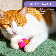 LXUEJIE soft polyester cat balls provide gentle, durable play for endless pouncing and pushing.