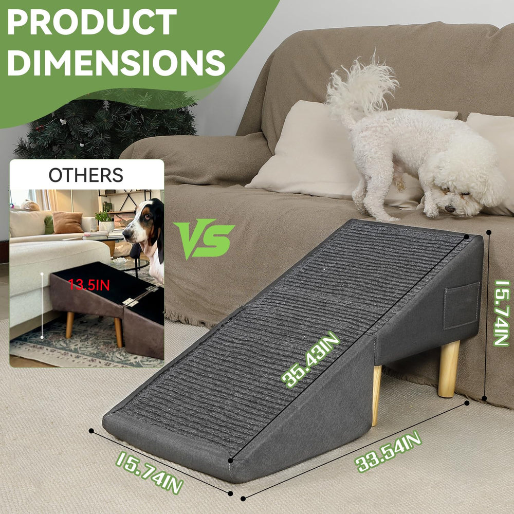 LY YJPDZSW dog ramp steps angled 23-degree view demonstrates gentle incline for small and senior pets.