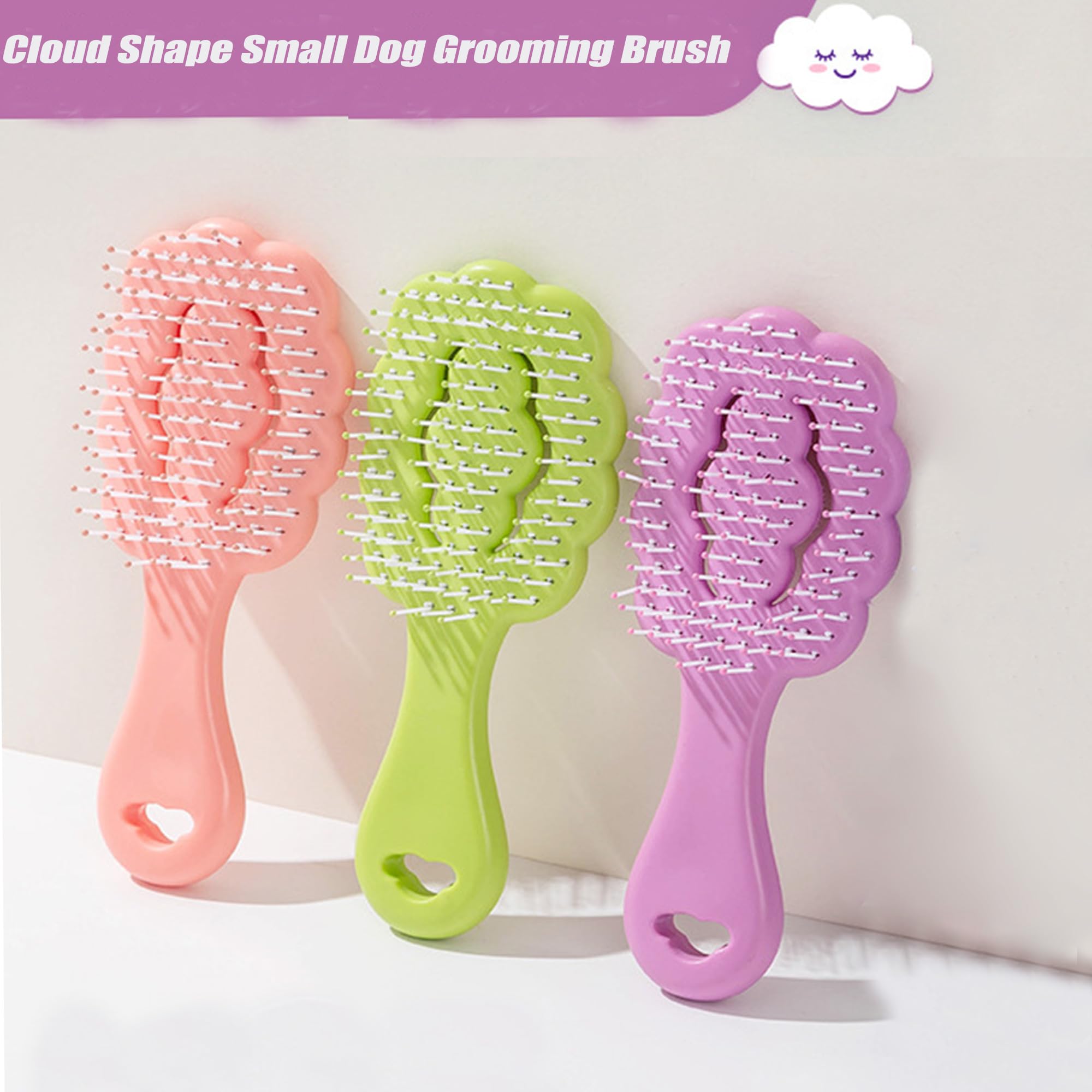 Lyaiwever green small-breed grooming brush ideal for Maltese, Shih Tzu, Yorkie.