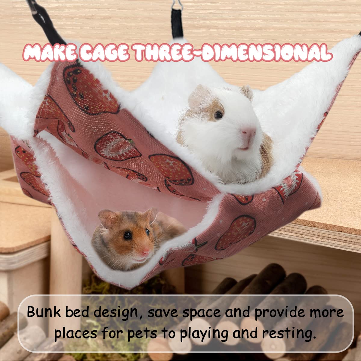 LYART suitable-pets hammock demonstrates versatile use for rats, guinea pigs, and more.
