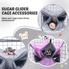 LYART sugar glider pouch hammock bed fits 11.8x11.8 inch cages for tiny animals.