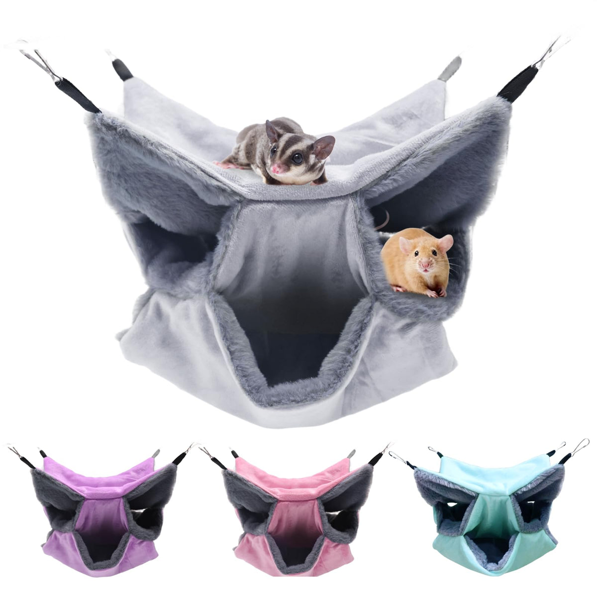 LYART sugar glider pouch hammock bed with soft plush offers cozy naps and warm comfort.