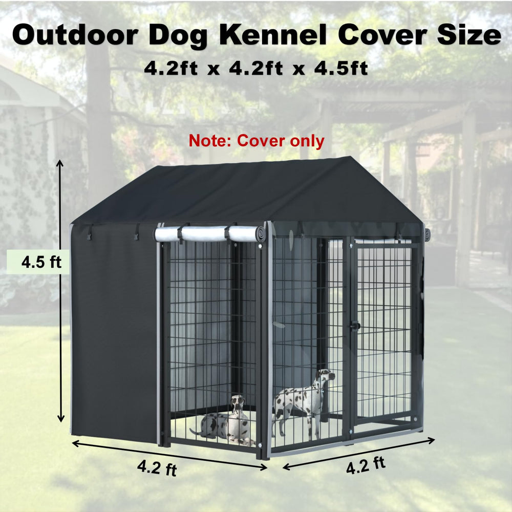 LYBOSH kennel cover side rolled image highlights adjustable airflow and summer ventilation.