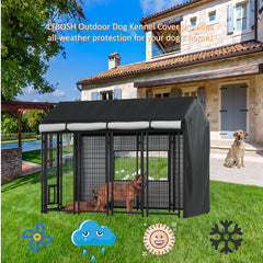 LYBOSH outdoor kennel cover fleece insulation illustrates warmth for cold weather.