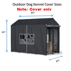 LYBOSH Outdoor Kennel Cover side vents for improved airflow and dog comfort.