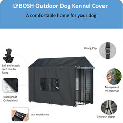 LYBOSH outdoor kennel cover transparent window detail emphasizes visibility and interaction.