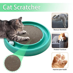 LYCTDD round cat scratcher board promotes scratching, protecting furniture with a replaceable surface