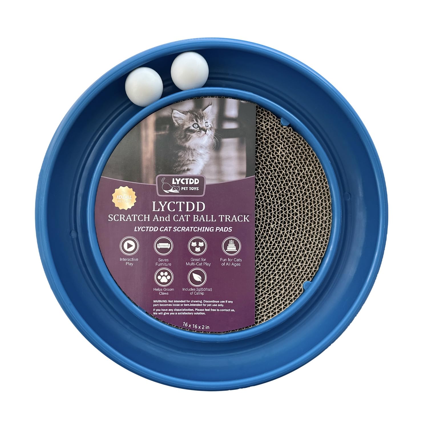 LYCTDD interactive cat ball track blue base boosts engaging play