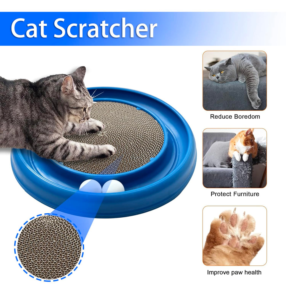 LYCTDD interactive cat ball track blue scratching pad redirects scratching