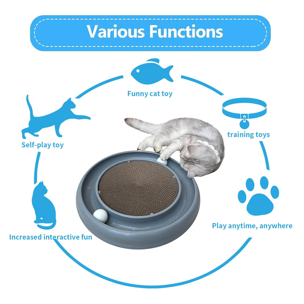 LYCTDD turbo round scratcher ball sits in track for seamless play.