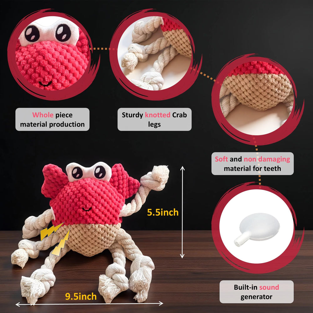 LydaPKS Corduroy body and rope legs provide textured chewing resistance and gum massage.