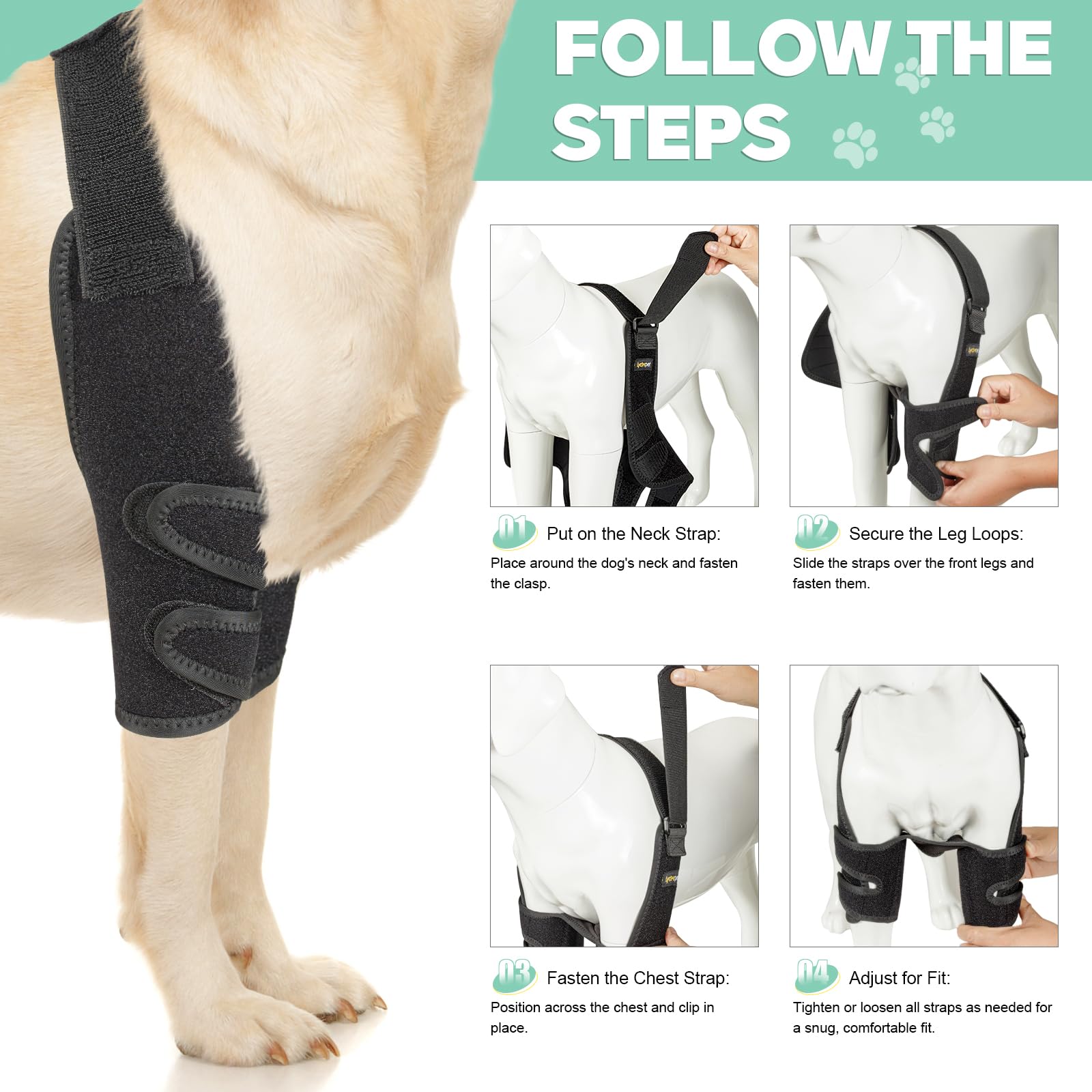 Lyderpet adjustable straps buckle ensure snug secure fit during activity