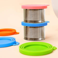 Lydia's Deal BPA-free silicone lids offer safe reusable storage for pet food