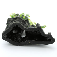 LYL LEYOULAND aquarium tree house rock combines vertical interest with hiding spots.