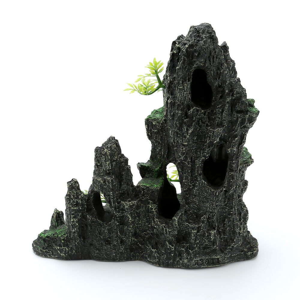 LYL LEYOULAND fish tank hideout rock cave offers refuge for shy bettas.