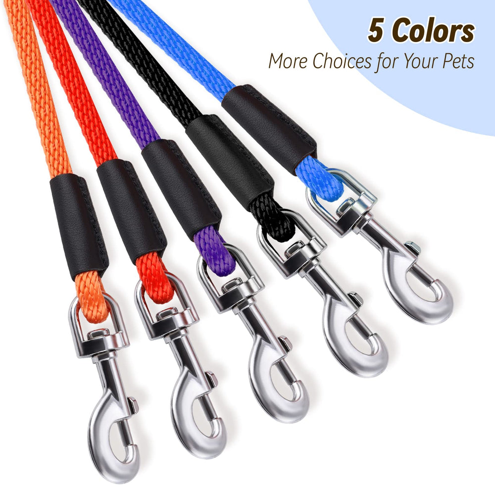 Lynxking check-cord dog leash soft-double-layer blue comfortable grip