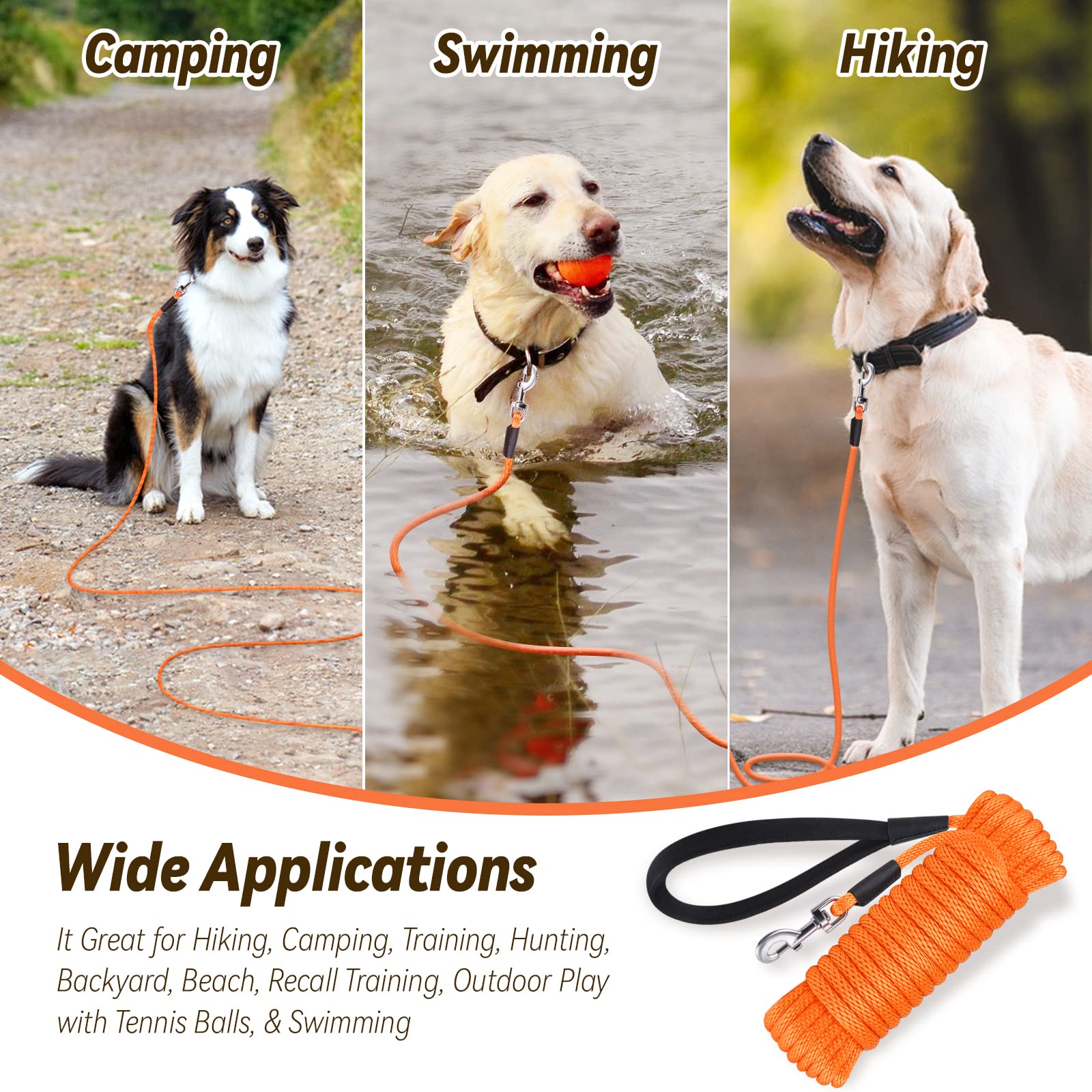 Lynxking Check Cord Leash 360-rotating clasp aids tangle-free control during outdoor activities