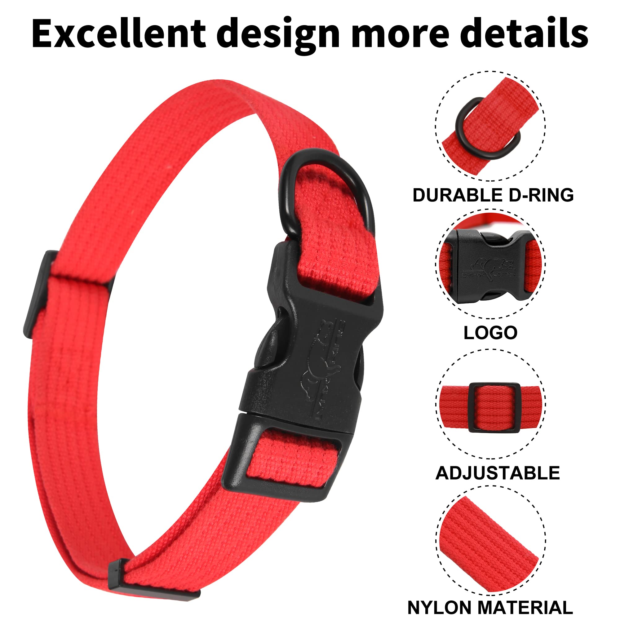 Lynxking dog collar quick-release buckle close-up shows easy one-handed on/off.