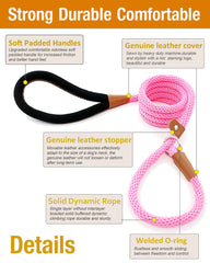 Lynxking slip lead 6ft shows adjustable loop for versatile training and walking