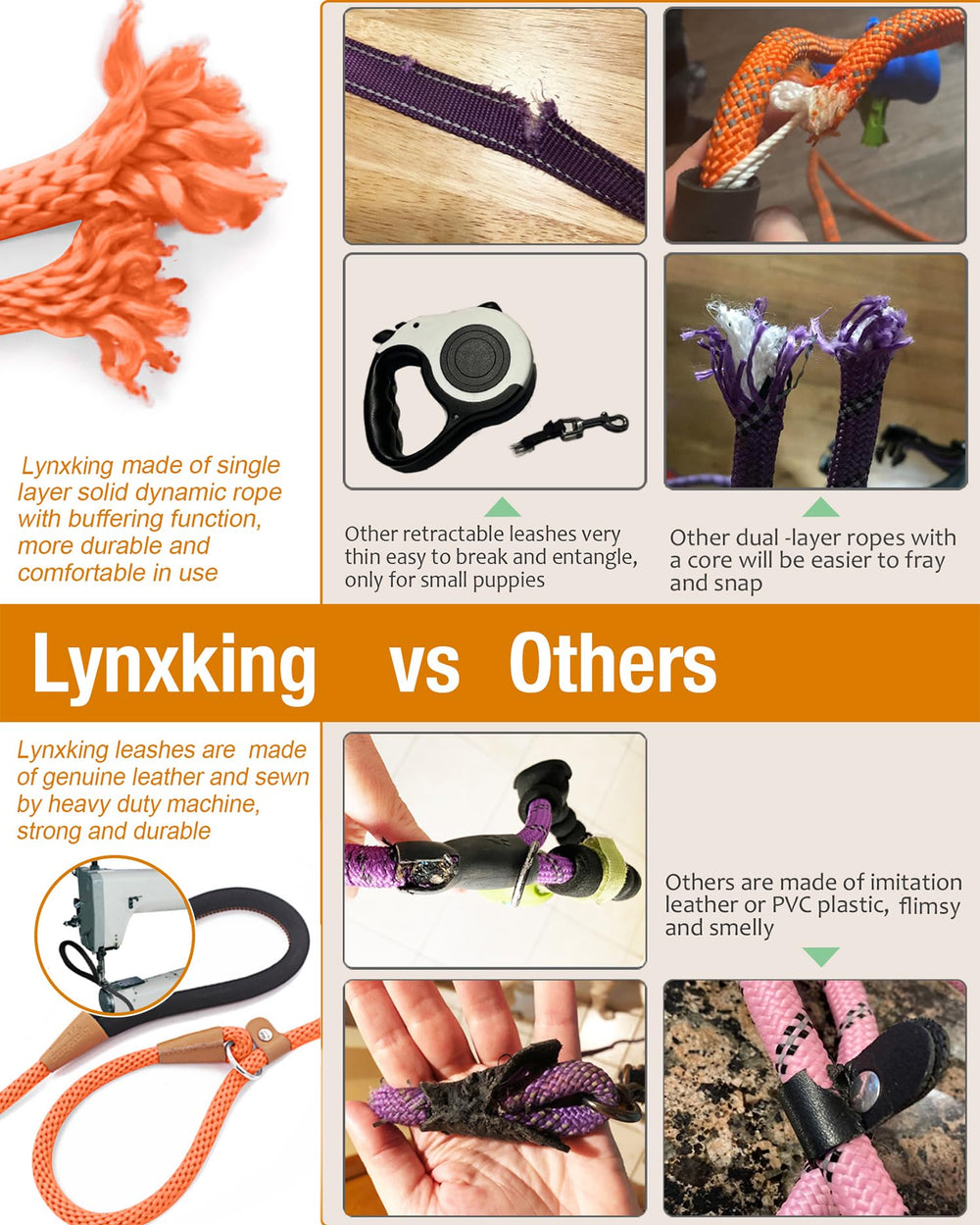 Lynxking dog leash slip lead 8ft walk; comfortable grip during outdoor adventures.