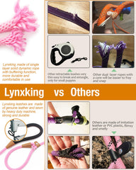 Lynxking 8ft braided leash with padded handle for comfortable all-day walks