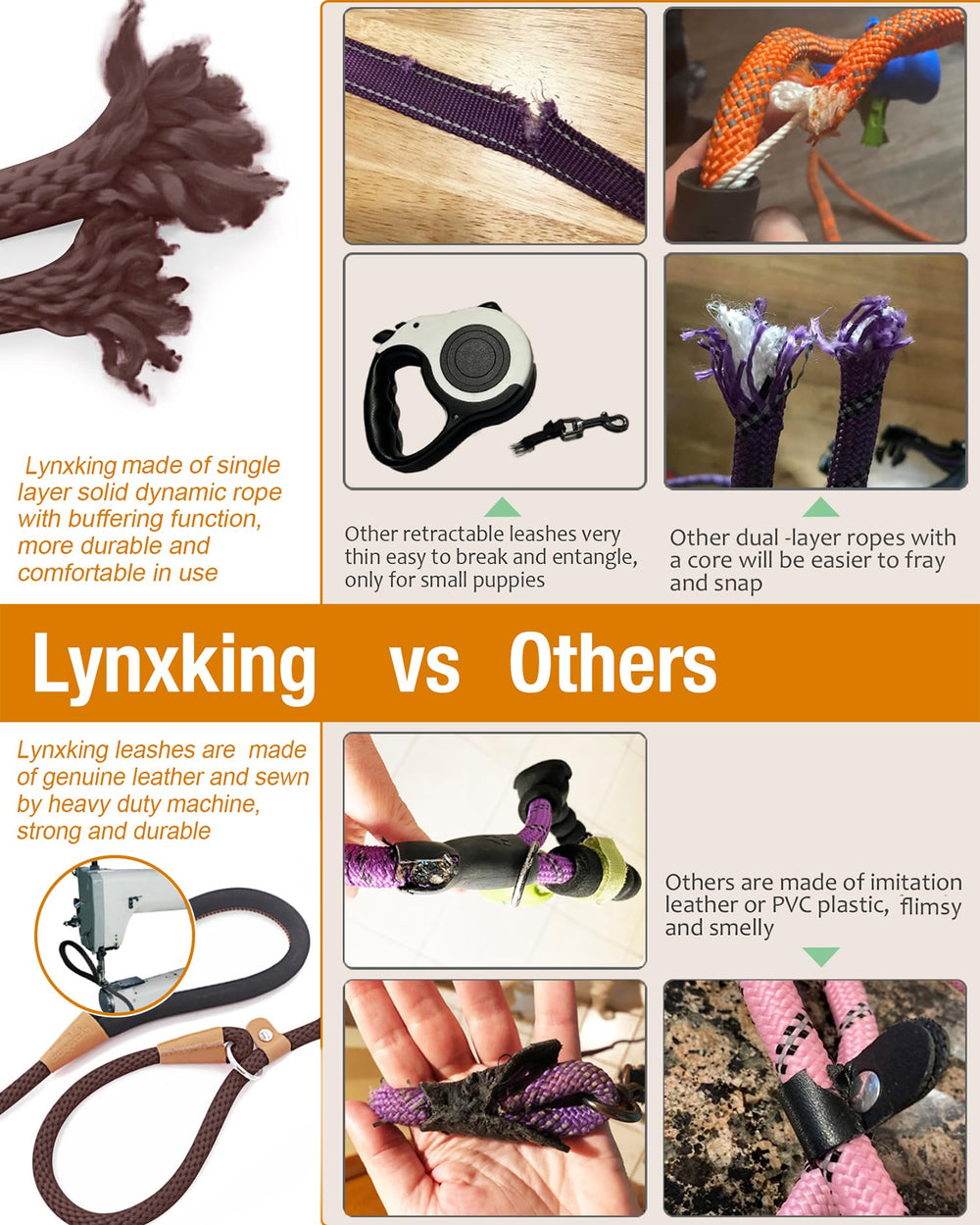 Lynxking dog leash slip lead adjustable-loop leather-stopper supports quick on-off fits for busy walks