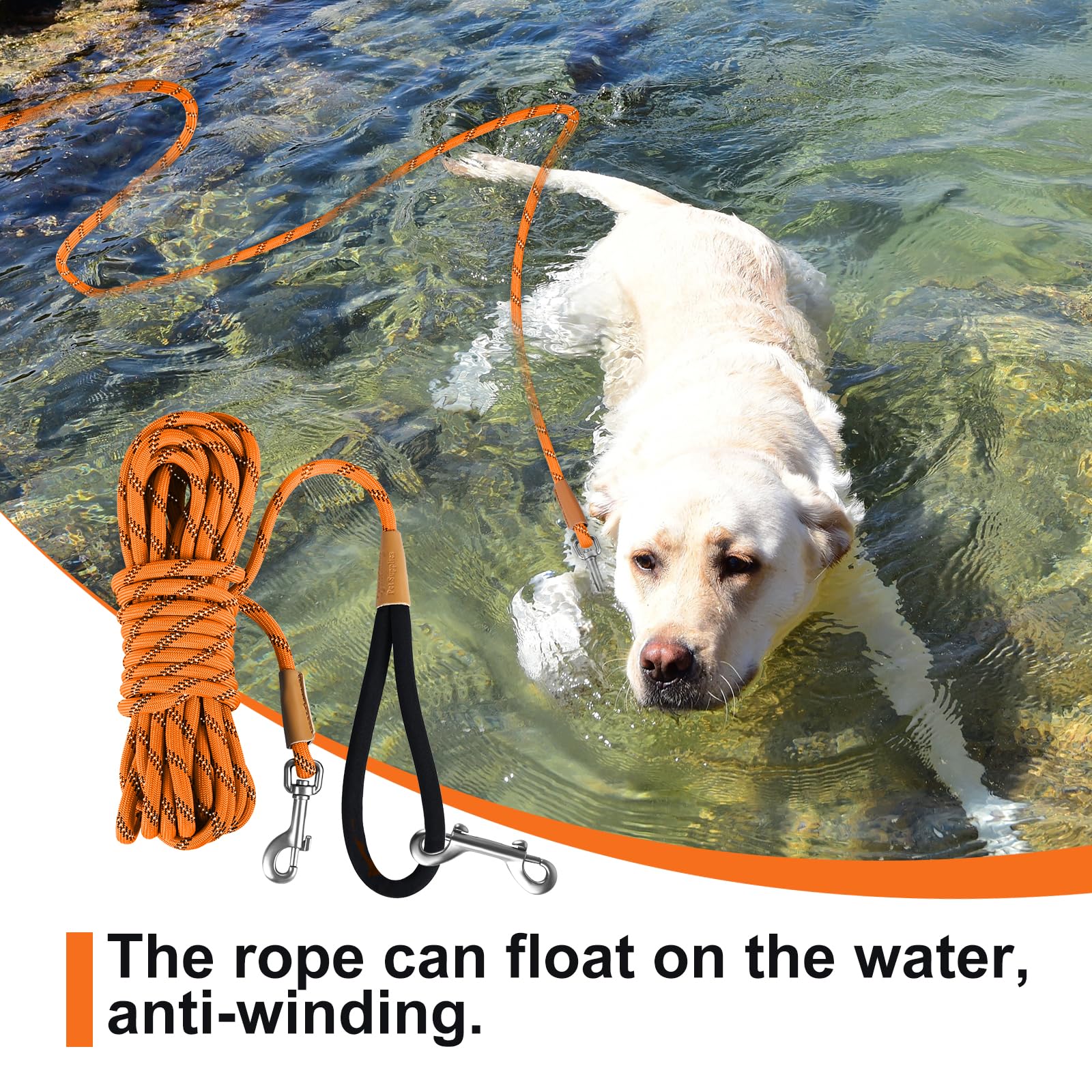 Lynxking long dog leash braided nylon rope durable and flexible