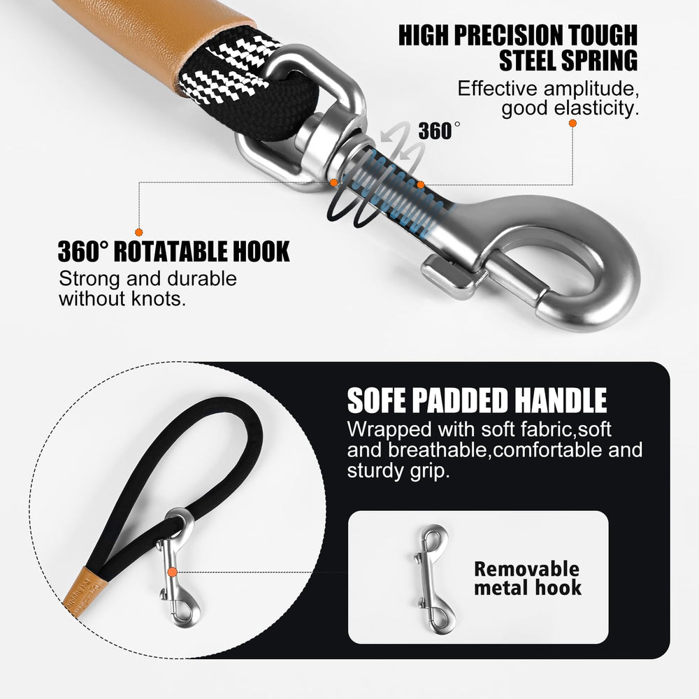 Lynxking long dog leash heavy-duty clip for secure attachment.