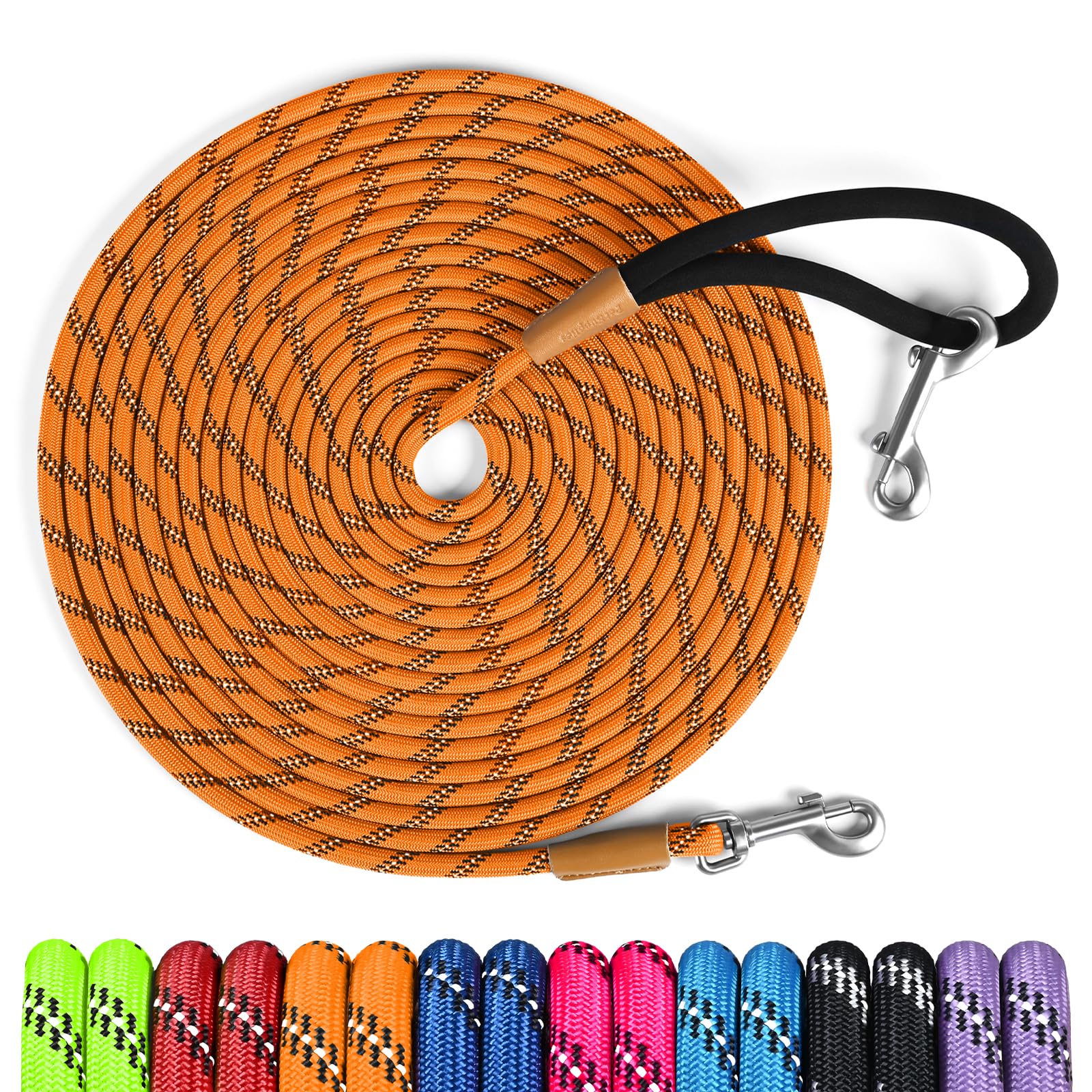 Lynxking long dog leash padded handle for comfortable training