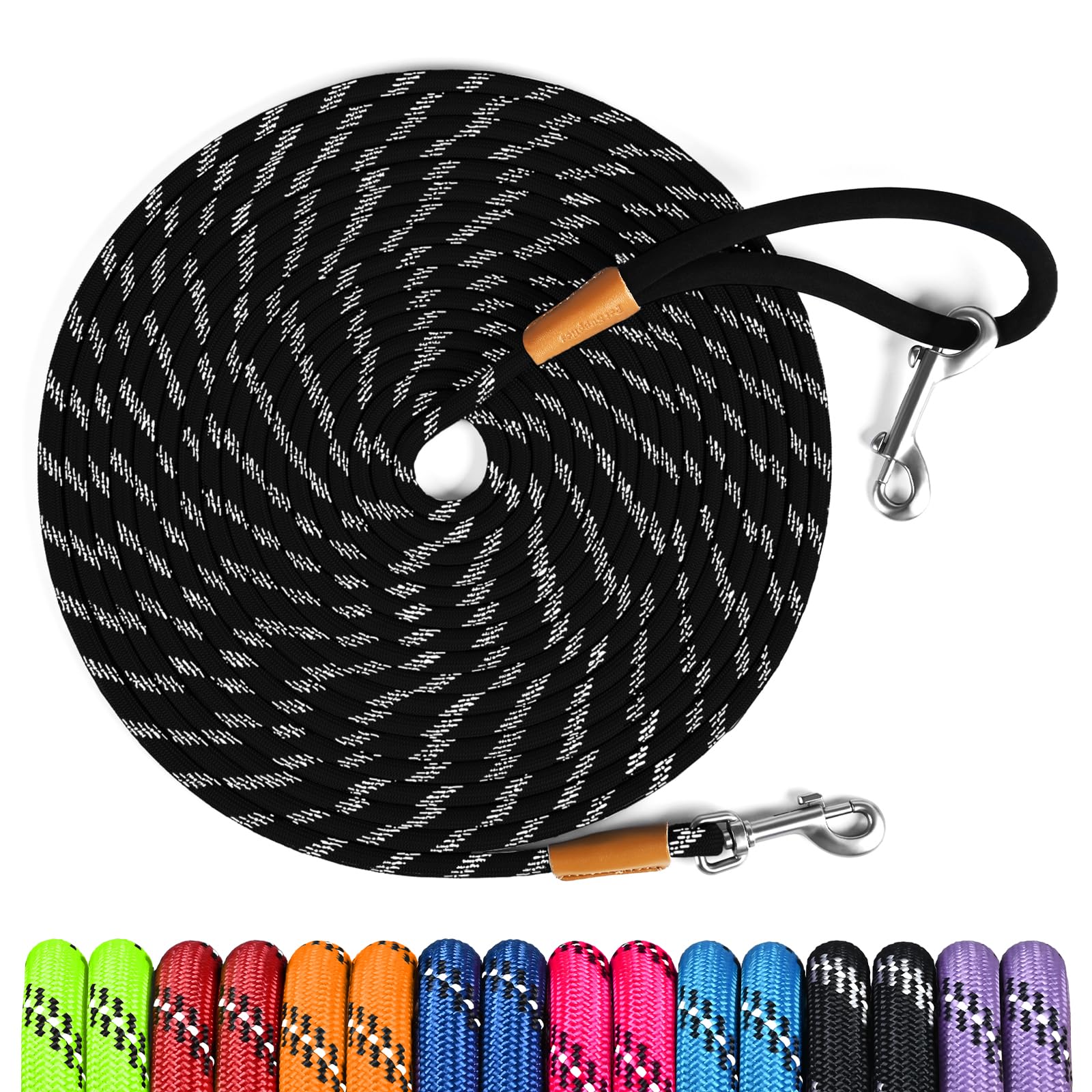 Lynxking long dog leash reflective night walk for safer evening strolls.