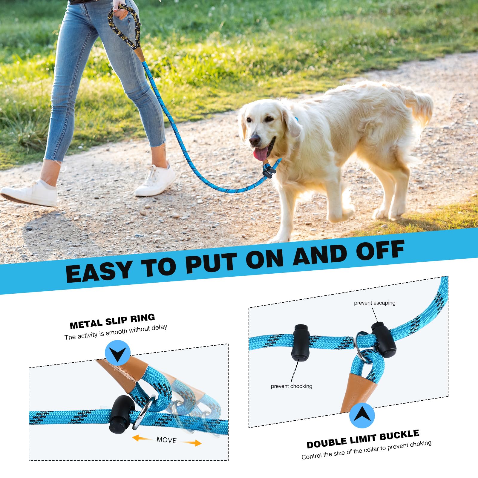 Lynxking padded handle leash provides comfortable grip on long strolls