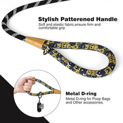 Lynxking Rope Dog Leash featuring a 360-degree rotating clasp for quick use.