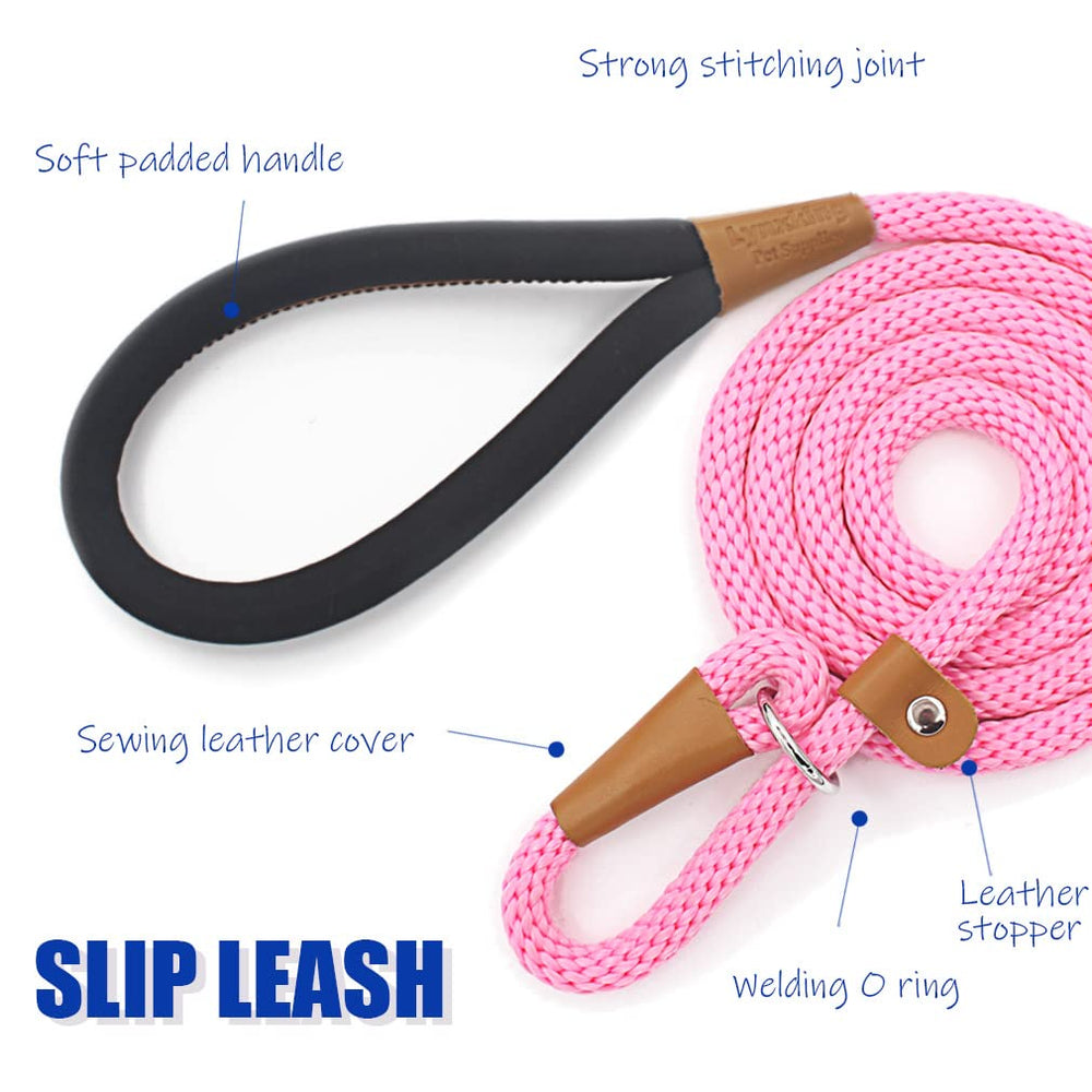 Lynxking slip lead 6ft braided nylon for confident training sessions