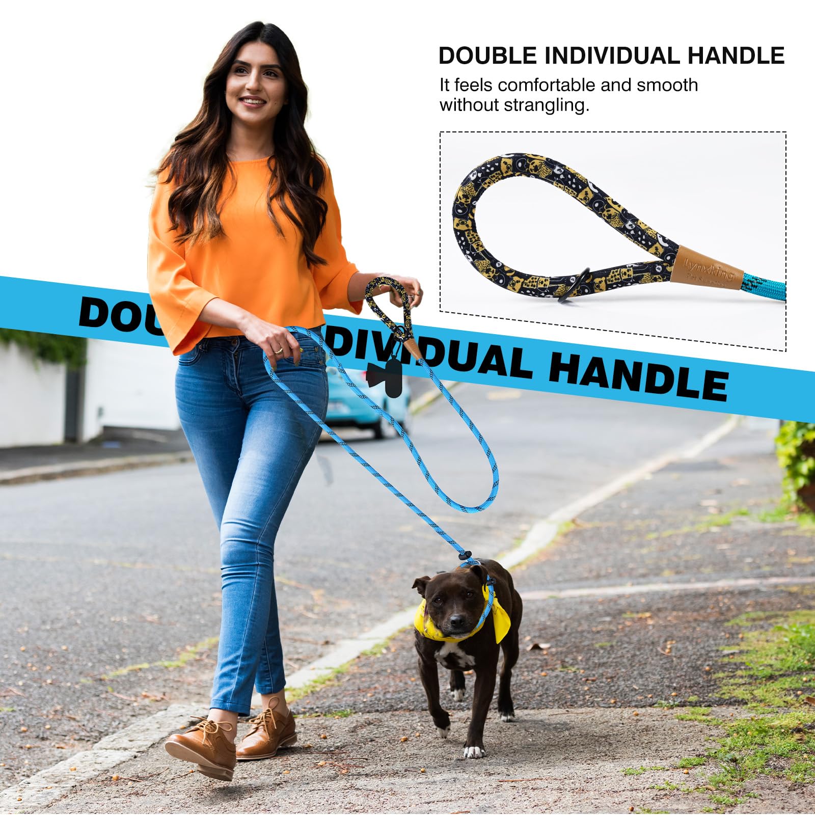 Lynxking Slip Lead six-foot length supports everyday outdoor walks.