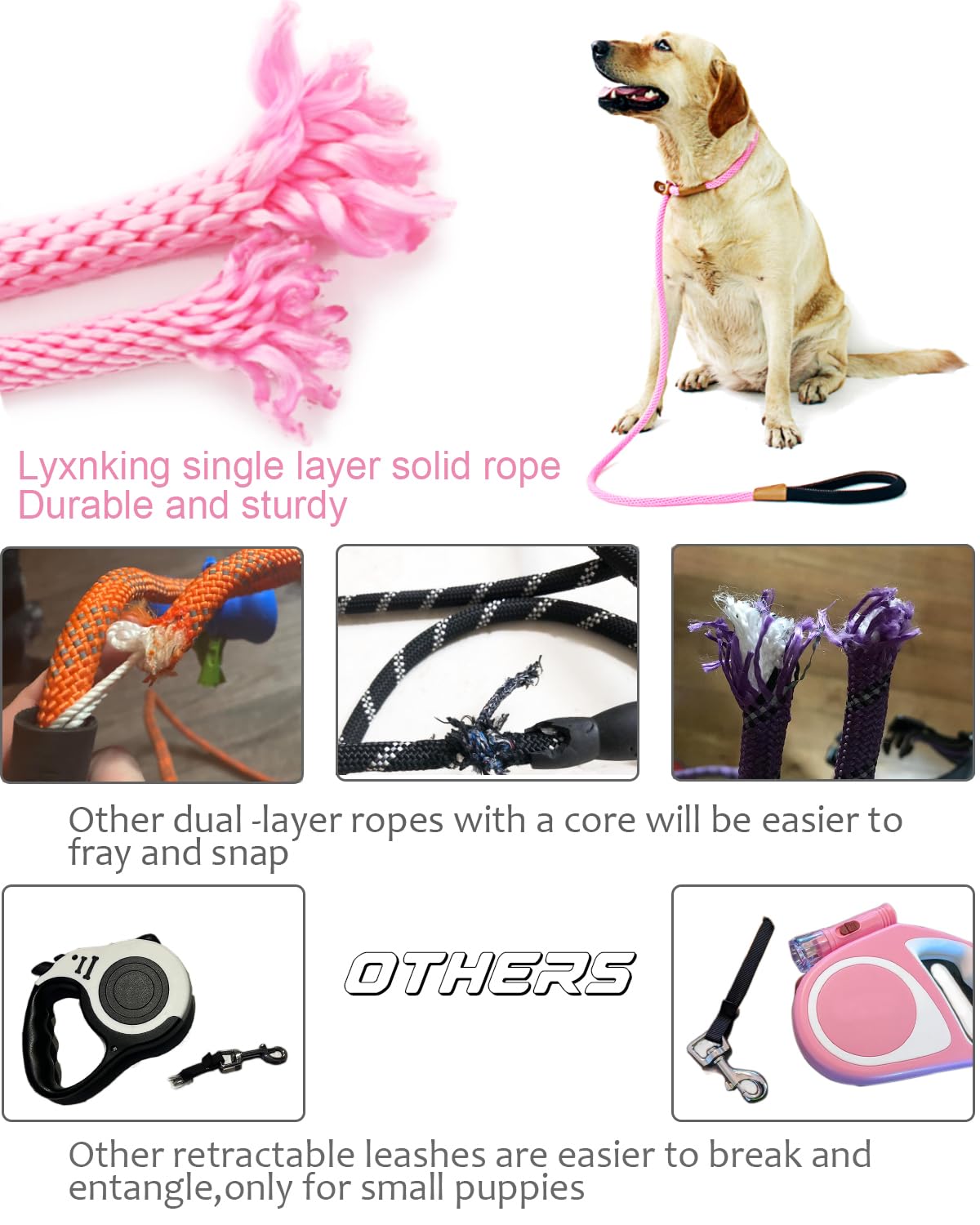 Lynxking slip lead adjustable loop with leather stopper for easy fit