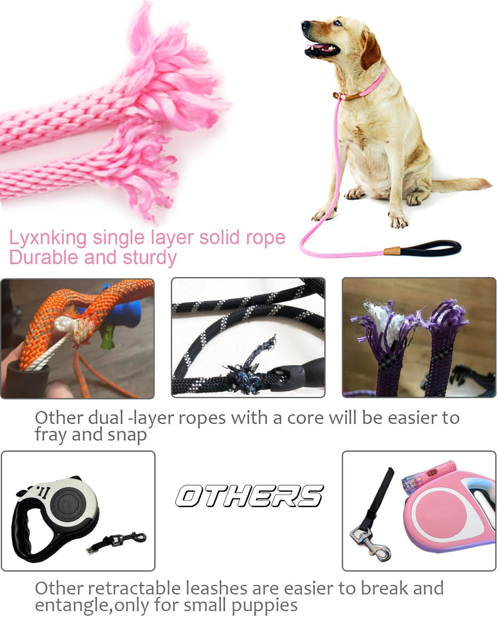 Lynxking slip lead adjustable loop with leather stopper for easy fit