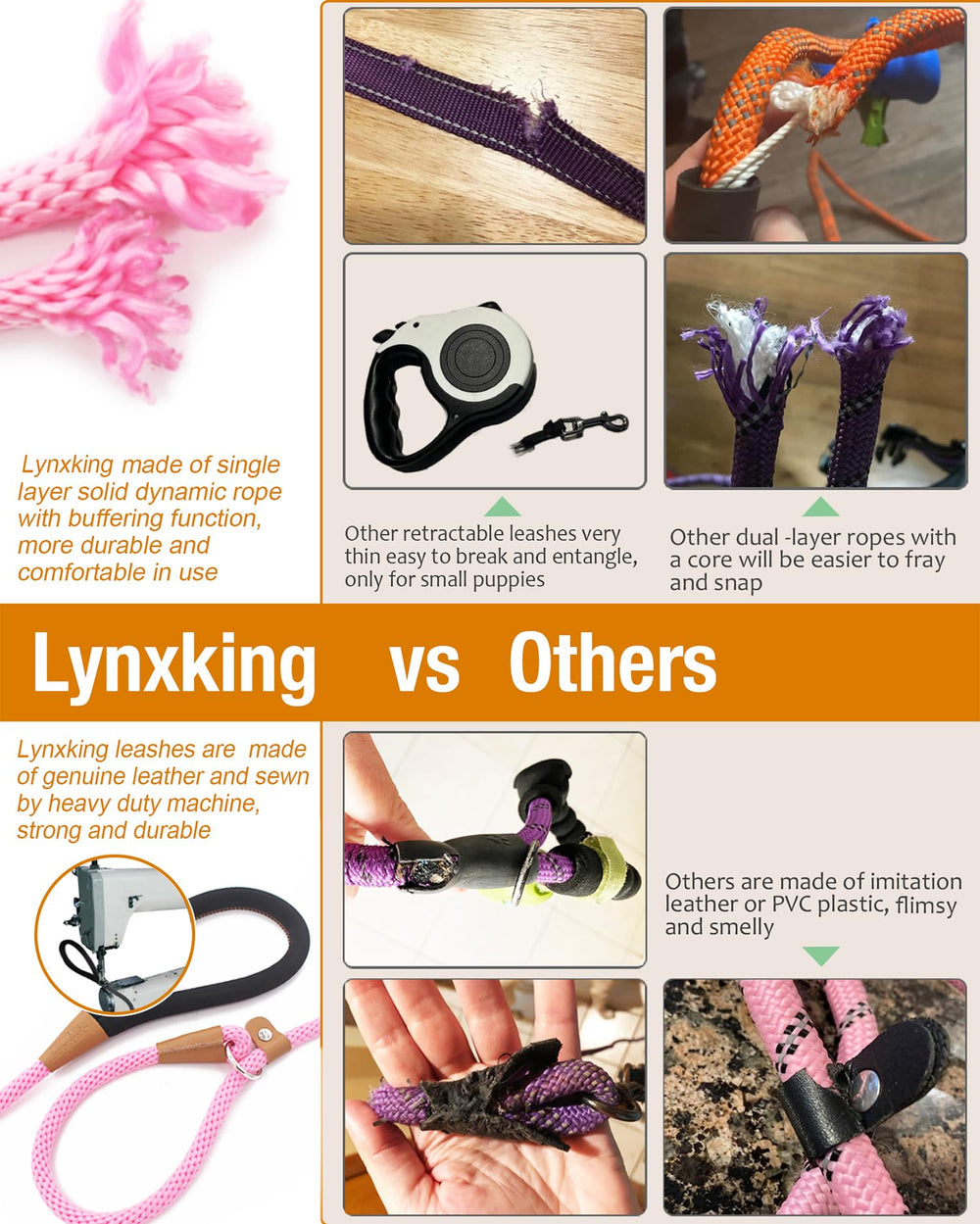 Lynxking slip lead braided-nylon demonstrates durable construction for training.