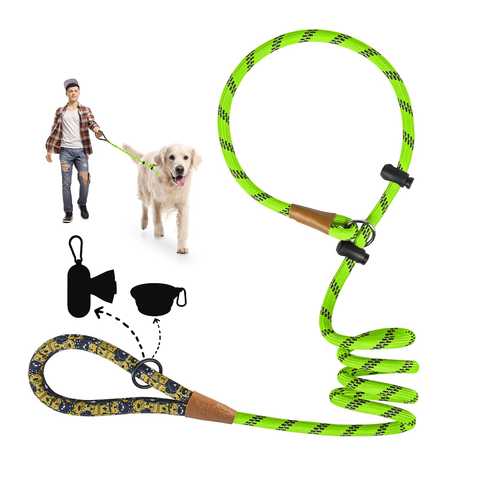 Lynxking Slip Lead durable rope closeup shows 1/2 inch thickness.