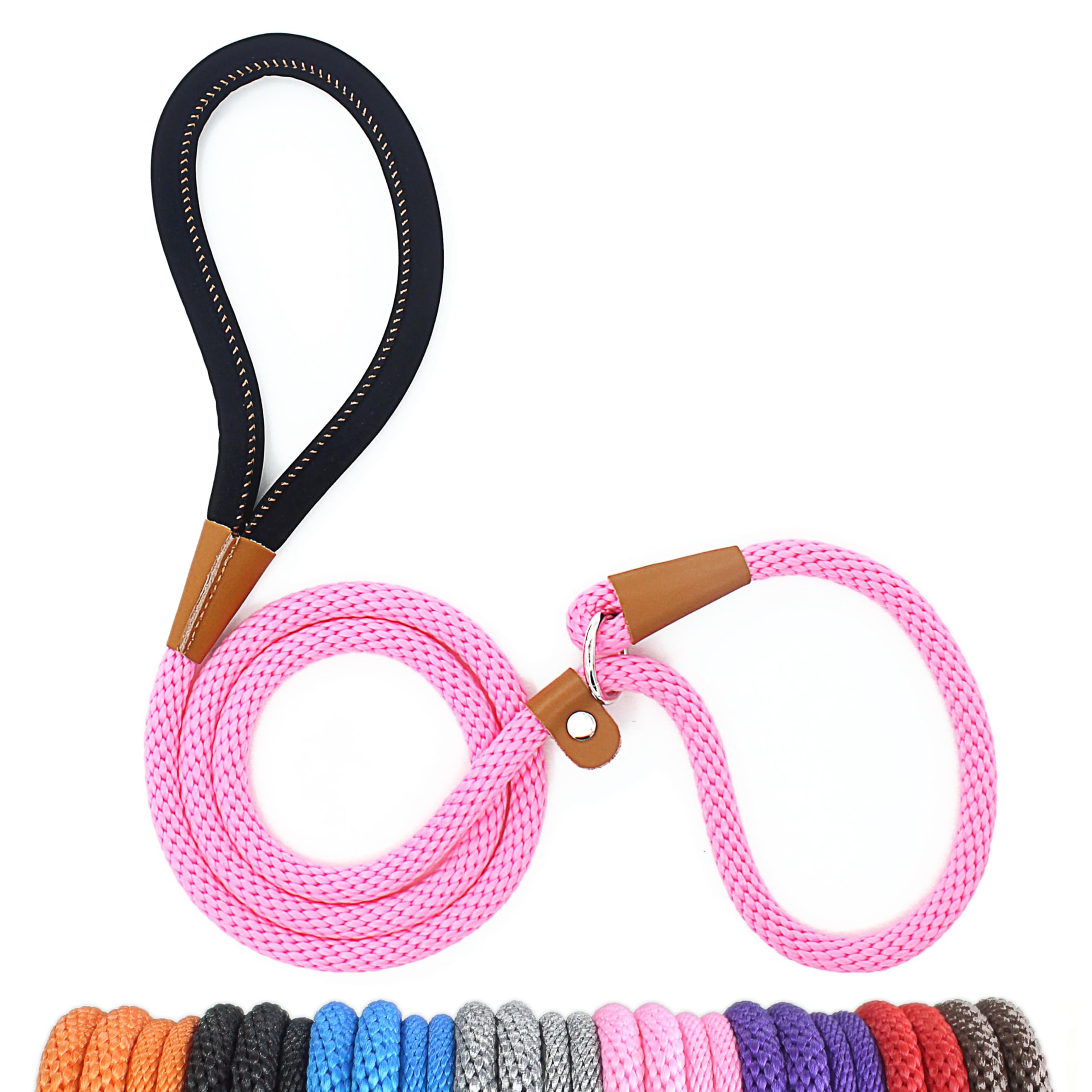Lynxking slip lead large dogs 1-2 inch rope for durable control