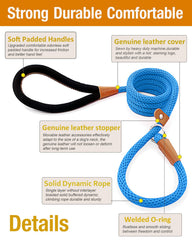 Lynxking Slip Lead close-up on padded handle for a secure grip.