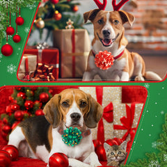 Lyrow Christmas dog collar flowers Santa pattern brightens festive gatherings.