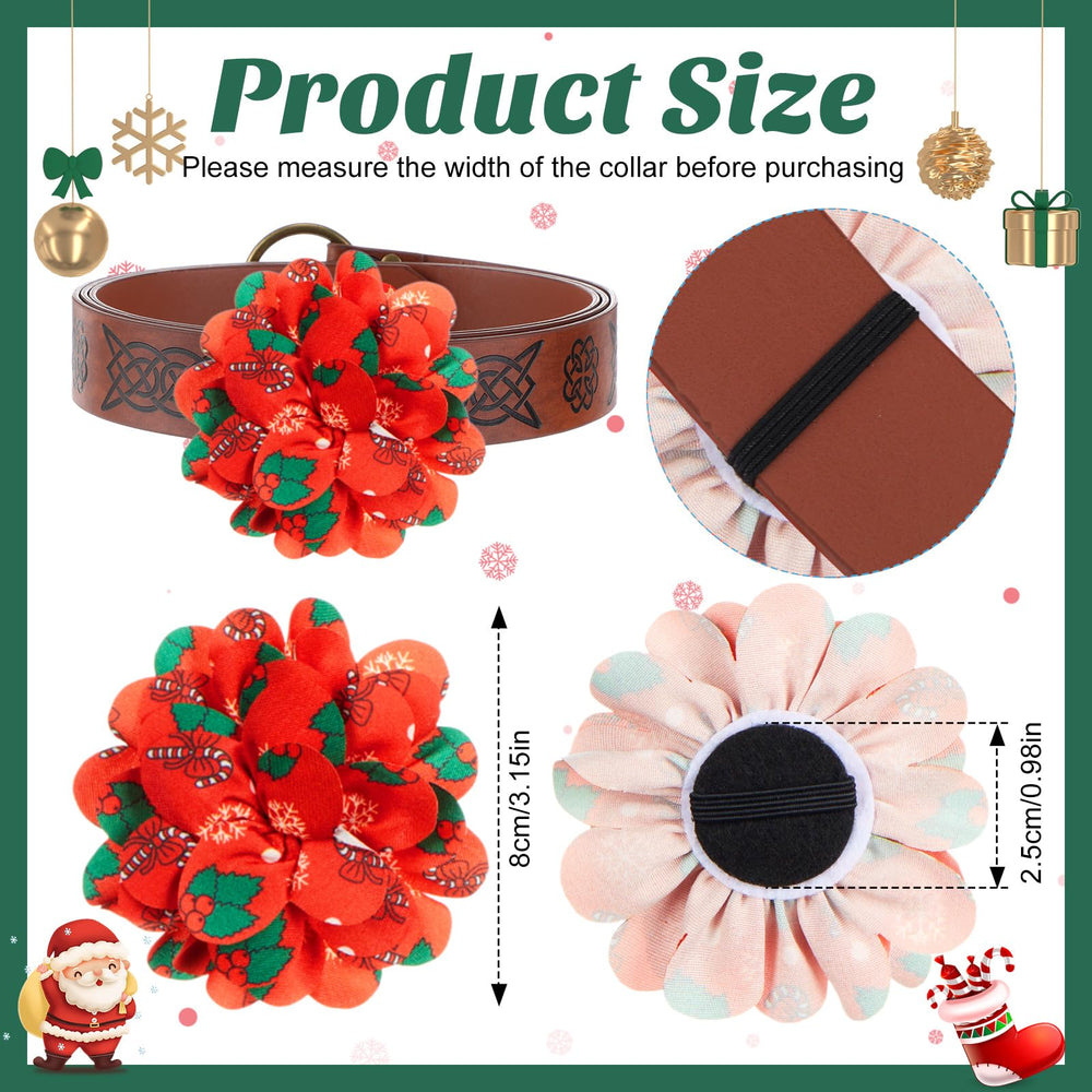 Lyrow Christmas dog collar flowers snowman pattern creates adorable holiday party looks.