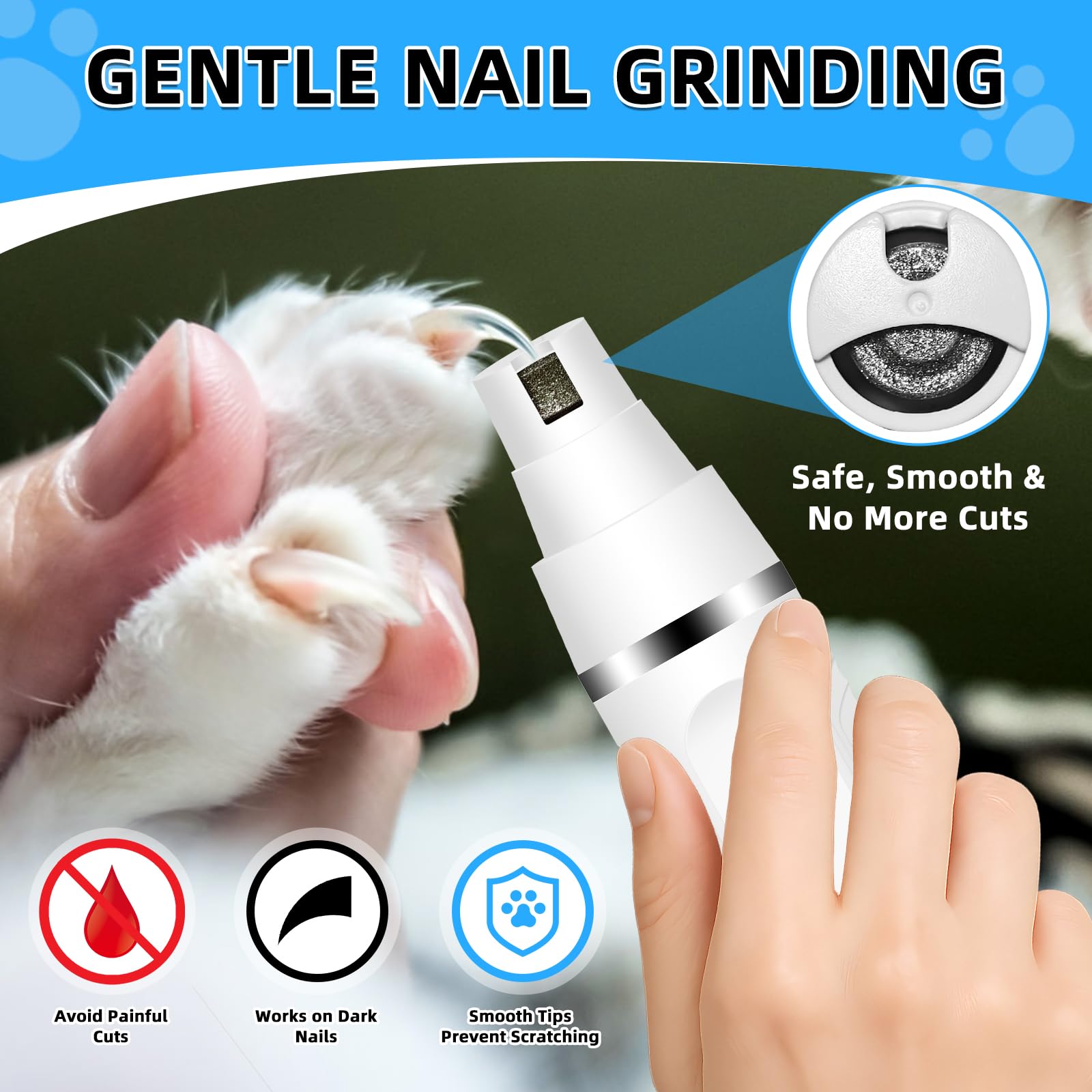 Lyrzzey grooming kit ultra-silent operation under 45dB for anxious pets.