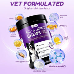 Lysimi dog joint chews chicken flavor for tasty daily comfort and mobility.