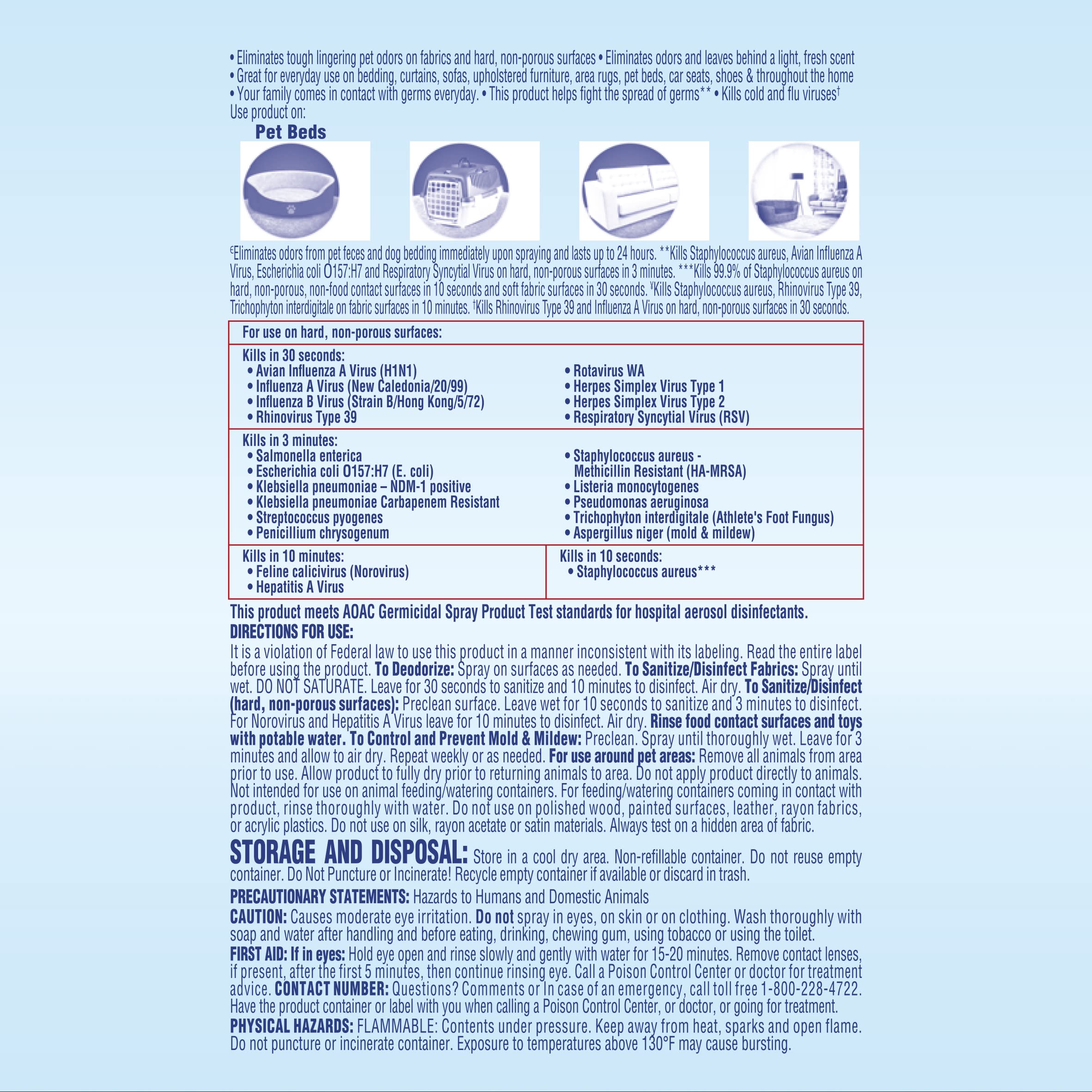 Lysol Pet Odor Eliminator mist dispensed evenly for quick fabric and surface deodorizing.