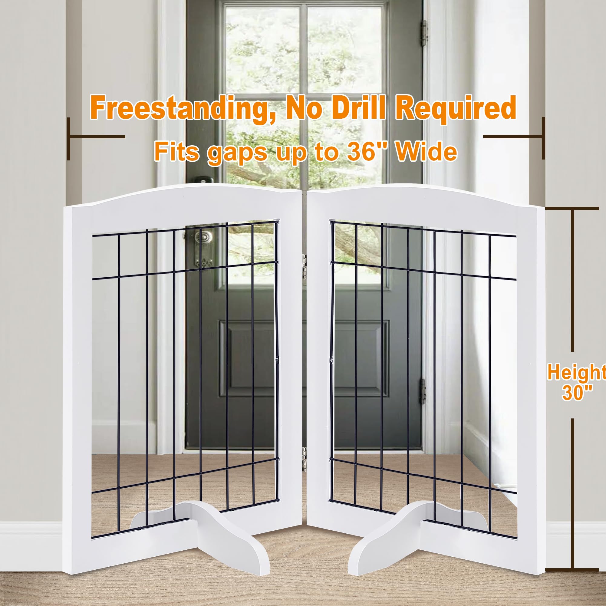 LZRS 2-Panel Folded Storage Dog Gate demonstrates compact storage when not in use